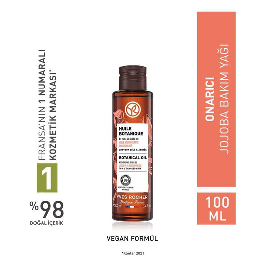 K Botanique Hair Care Oil - Nourishing Organic Jojoba Oil for Damaged Hair Repair