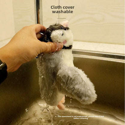 Rechargeable Interactive Cat Toy – Touch-Activated Chirping Flapping Bird Plush with Catnip