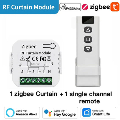 TNCE Tuya Curtain Switch module wifi zigbee rf433mhz, Roller Blinds Shutter Motor breaker, Smart Control Voice Alexa Google Home