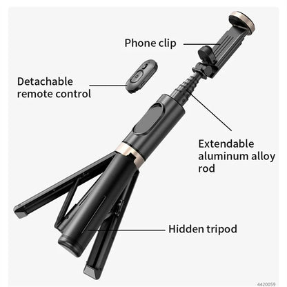 2025 NEW Bluetooth Selfie Foldable Wireless Tripod with Bluetooth Shutter Monopod Live Photograph for iphone