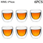 Double Wall Borosilicate Glass Tea Cups 80ml & 150ml, 2–18 Pc Clear Kung Fu Coffee & Milk Mugs