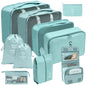 7/8/9/10 Pcs Travel Organizer Packing Cubes – Lightweight Polyester Luggage Storage Bags for Clothes, Shoes, and Accessories