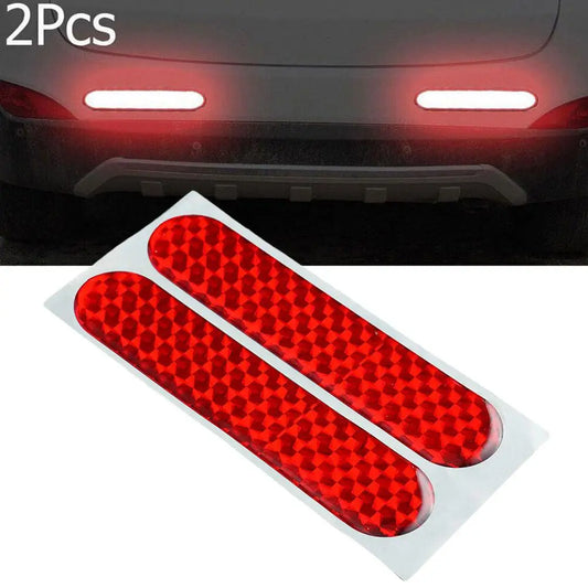 2-Pack Red Reflective Car Door Safety Stickers 10.6 x 2.3 cm (4.17 x 0.91 in) Interior Warning Reflector Tape