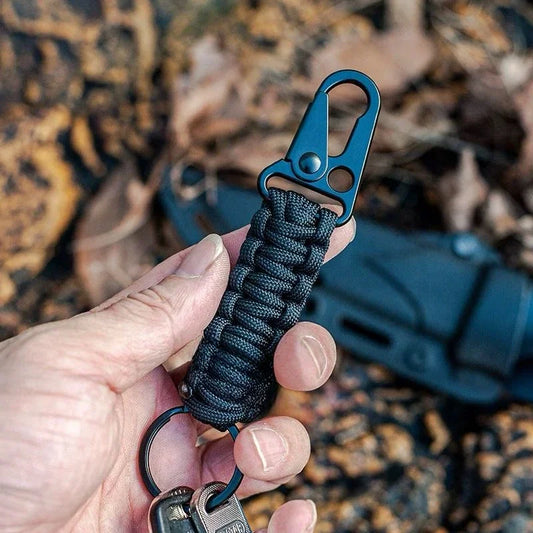 Paracord Survival Bracelet Keychain Handwoven Wrist Strap for Hiking and Camping Backpack - 1 or 20 Pack