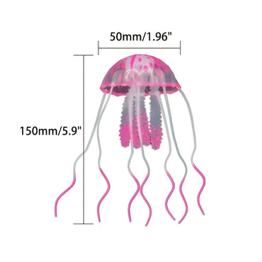 Artificial Glowing Jellyfish Aquarium Ornament Luminous Swimming Fish Tank Decoration