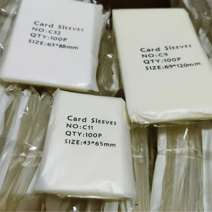 100pcs/set Various Sizes Transparent Card Sleeves Magic Card Game Tarot  Poker Cards Protector Board Game Card Sleeves