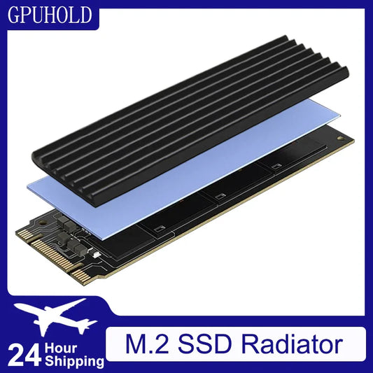 M.2 2280 NVMe SSD Heatsink Aluminum Radiator with Silicone Thermal Pad for PS5 & PC
