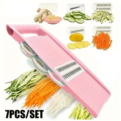 7-in-1 Mandoline Slicer – Multi-Function Vegetable & Cheese Grater for Potato, Carrot, Cucumber