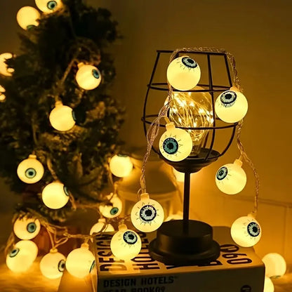 Halloween Eyeball LED String Lights, Battery Operated