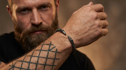 Viking Raven Cuff Bracelet in 316L Stainless Steel