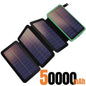 200,000mAh Solar Power Bank with Folding Solar Panels 120W Portable Charger with Built-in Cables USB-C USB-A Lightning Flashlight Digital Display for iPhone Android