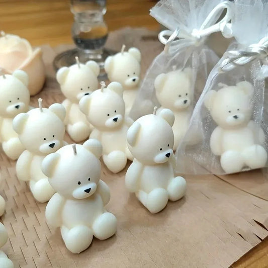 Silicone Bear Mold 3.4 x 2.8 x 2.8 in (8.7 x 7 x 7 cm) for Scented Candles, Soap & Resin Casting — Cute Animal Shape for Home Decor & Aromatherapy