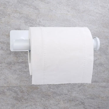 Stainless Steel Wall Mount Paper Holder Adhesive & Free-Nail Toilet Tissue Towel Shelf, Brushed Gold White Black