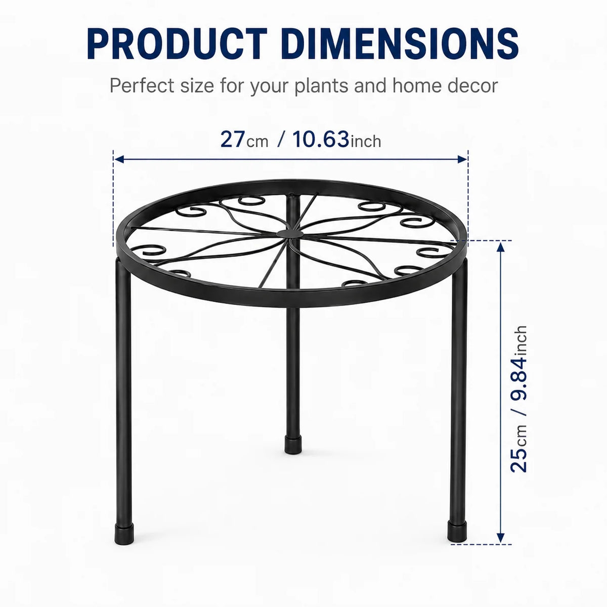 4-Tier Metal Corner Plant Stand with Adjustable Feet
