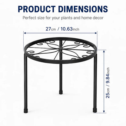4-Tier Metal Corner Plant Stand with Adjustable Feet