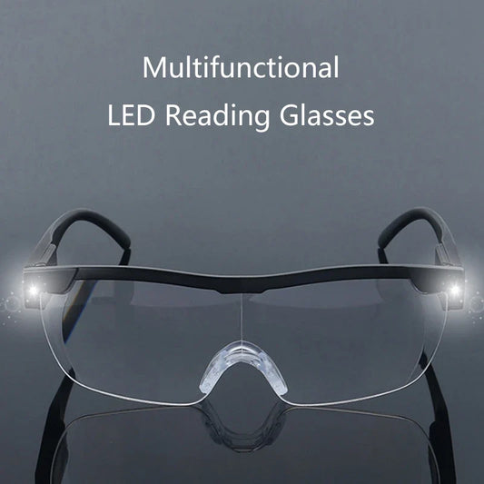Women's LED Hands-Free Reading Magnifier Glasses 2.5X - Fashion Nighttime Reader with 2 LEDs
