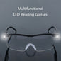Women's LED Hands-Free Reading Magnifier Glasses 2.5X - Fashion Nighttime Reader with 2 LEDs