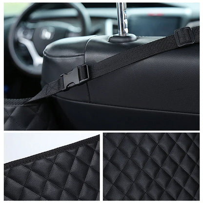 Leather Car Seat Middle Hanger Organizer – Large Capacity Between-Seats Handbag Holder with Tissue & Cup Pockets