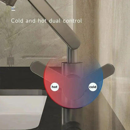 Universal Rotating Dual-Mode Single-Handle Faucet for Kitchen & Bathroom Sink - Hot & Cold Mixer