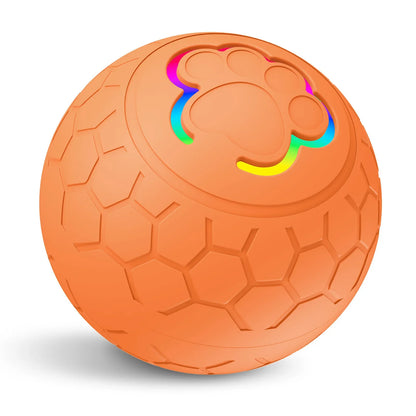 Interactive USB Rechargeable Dog & Cat Toy Ball, Automatic Bouncing Rolling LED Light, IP65 Waterproof