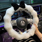 Plush Velvet Steering Wheel Cover – Soft Winter Car Handlebar Cover for Women, Cute High-End Interior Accessory