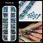 12 Grids Mixed Nail Rhinestones - SS6-SS30 Flat-Back Glass Gems for Nail Art
