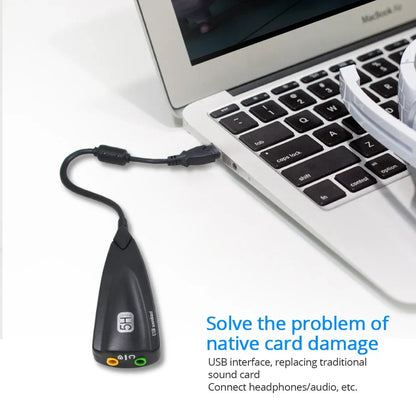 USB 7.1 External Sound Card for Gaming – Plug & Play Virtual Surround with Mic & Headphone Jack