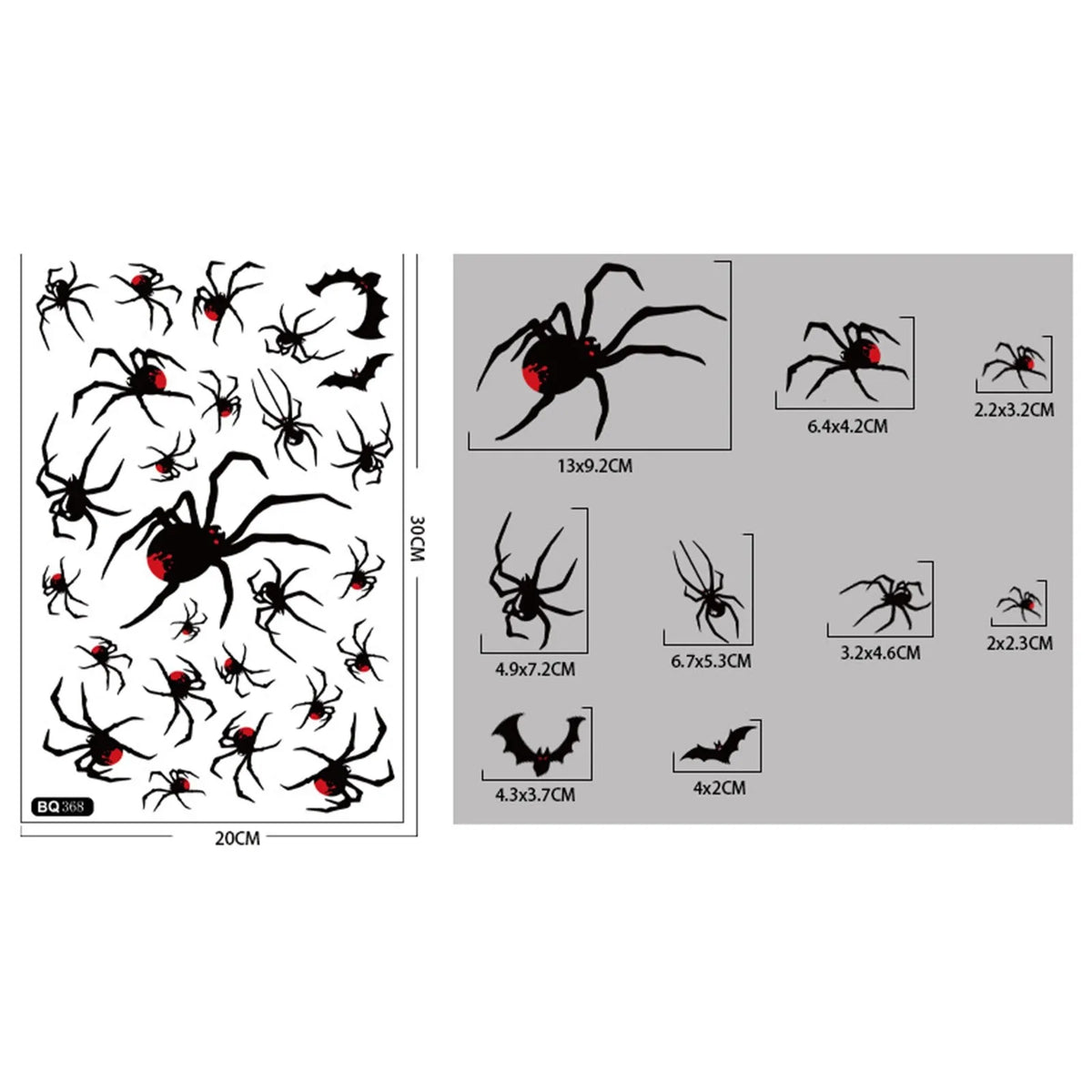 Halloween Window Cling Sticker Set, Skeleton, Witch and Ghost Designs