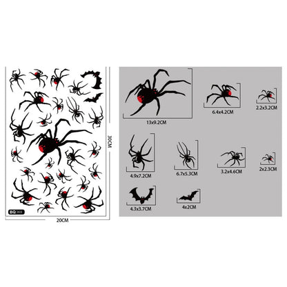 Halloween Window Cling Sticker Set, Skeleton, Witch and Ghost Designs