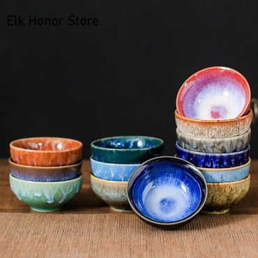 45ml (1.5 fl oz) Ceramic Tasting Teacup – Satin Blue Jianzhan Master Cup for Gongfu Tea