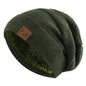 Unisex Fur-Lined Slouchy Winter Beanie – Warm Knit Hat for Men & Women