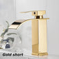 Black Waterfall Bathroom Basin Faucet – Stainless Steel Deck-Mounted High-Low Mixer Tap, Hot & Cold