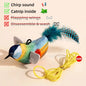 Rechargeable Interactive Cat Toy – Touch-Activated Chirping Flapping Bird Plush with Catnip