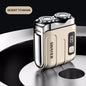 Mini Rechargeable Electric Shaver – Digital Display Dual Rotary Blades & Trimmer, Waterproof Travel Shaver (60 Min Run Time)