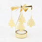 Gold Metal Rotating Tealight Candle Holder - Tabletop Spinner for Wedding Christmas Dinner Party Decoration Gift
