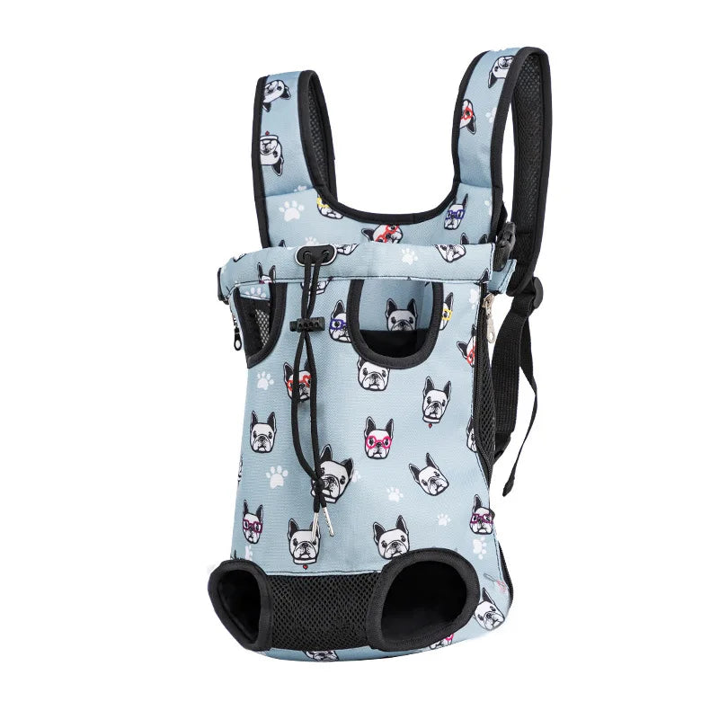 Breathable Camouflage Mesh Dog Carrier Backpack — Adjustable Pet Backpack for Small Dogs up to 22 lb (10 kg)