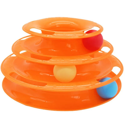 Interactive Cat Turntable Toy — 3- or 4-Layer Spinning Teaser for Cats, Self-Play Boredom Reliever