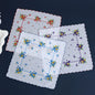 6-Pack Cotton Floral Handkerchiefs for Women, 28 cm (11 in) Scalloped Edge Pocket Towels & Wedding Napkins