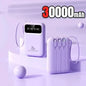 500000mAh Portable Power Bank 20W Fast Charge, Built-In 4 Cables, LED Light & Digital Display