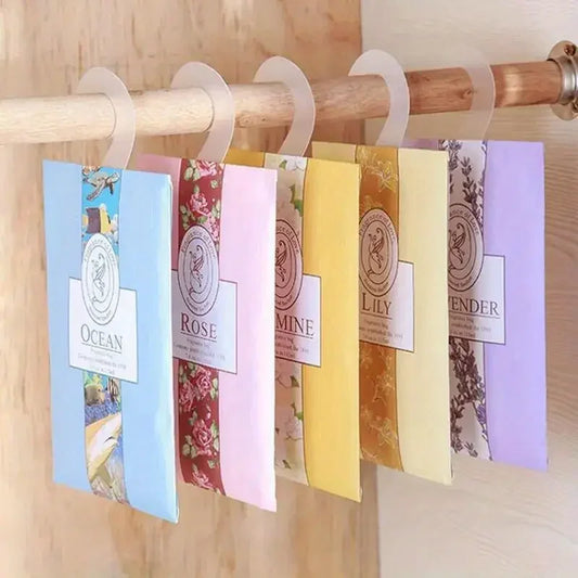 Hanging Fragrance Sachets (5 or 6-Pack) — Incense Aromatherapy for Wardrobe, Closet & Car