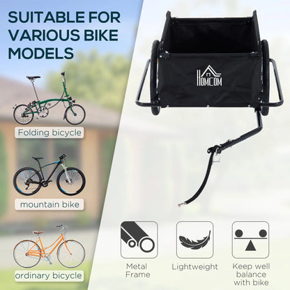 Outsunny 88 lb Two-Wheel Bike Cargo Trailer with Cover