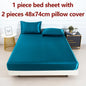 Satin Fitted Sheet Set 3-Piece (1 Fitted Sheet + 2 Pillowcases) Soft Breathable Solid Color Bedding