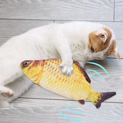 USB Rechargeable Floppy Fish Cat Toy - Interactive Electronic Plush Fish for Cats & Dogs
