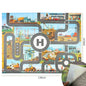 Kids Waterproof Playmat 39.4 x 51.2 in (100 x 130 cm) – Portable Foldable Road Map Play Rug with Farm, Animal & Dinosaur Design, Non-Toxic Toddler Activity Mat