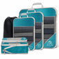 6-Piece Travel Compression Packing Cubes Set with Shoe Bag - Mesh Lightweight Luggage Organizers