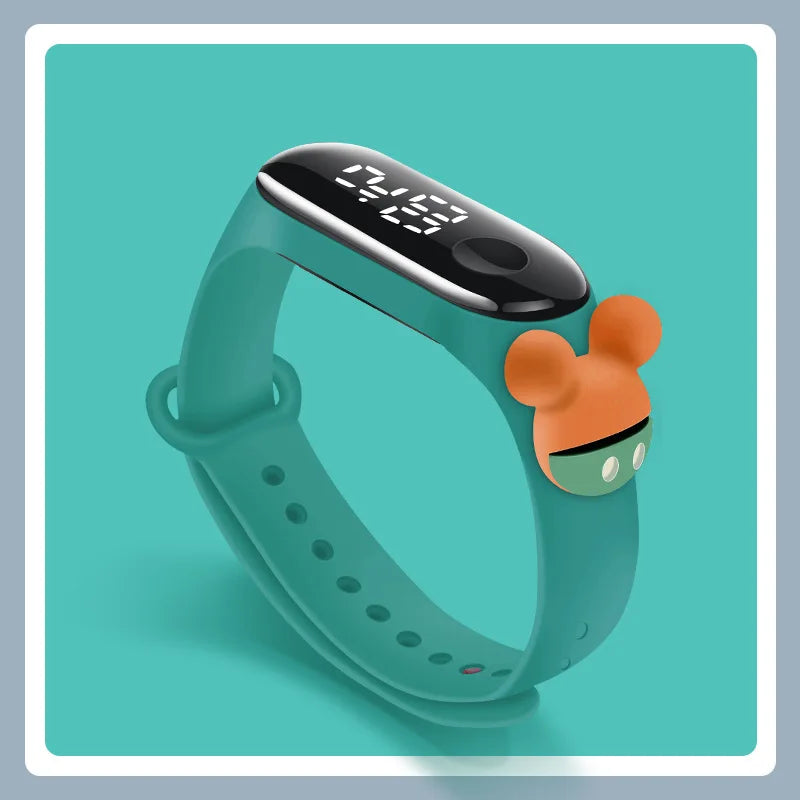Kids LED Touch Sports Watch – Silicone Digital Bracelet, 45mm Waterproof (5ATM) Cartoon Character Design for Girls & Boys