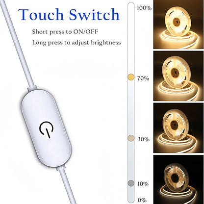 LED COB USB Strip Light – Touch Dimmer Indoor Lighting