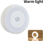 Rechargeable Round LED Touch Wall Lamp - Dimmable Magnetic Night Light for Bedroom, Closet & Reading