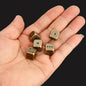 5 PCS/Set Gold/Silver/Bronze Metal Funny Dice Standard 6 Sided Decider Board Game Acessorios 13*13mm Dice