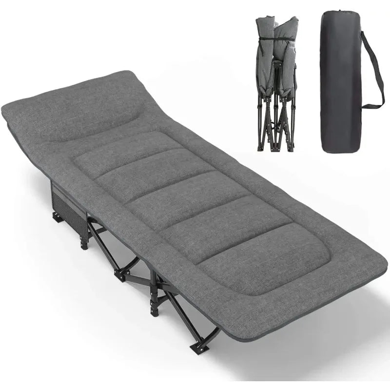 Camping Cot Comfortable with Pad Portable Folding Bed for Sleeping